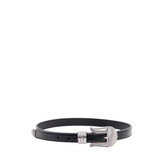 Kate Cate Thin Kim Belt - unisex - Riemen - Zwart - XS - Leer - Accessoires