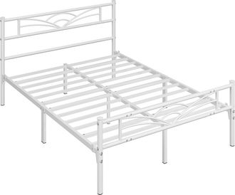 Yaheetech Yaheetech Struttura Letto In Ferro Con Spazio Aggiuntivo Per Camera Da Letto Ospiti Soggiorno Matrimoniale 140 X 200 Cm Bianco