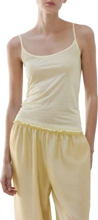 Mango Microfiber Pajama Camisole in Pastel Yellow at Nordstrom, Size Medium