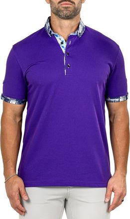 Maceoo Newton Marthyr0030 Purple Button-Down Piqu&eacute; Polo at Nordstrom, Size 2