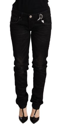 Acht Low Waist Skinny blue Cotton Womens Trouser