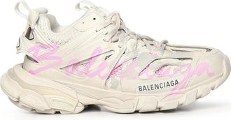 Balenciaga Track Signature Sneaker - Dames - Sneakers - Beige - 40 EU - Polyester - Schoenen