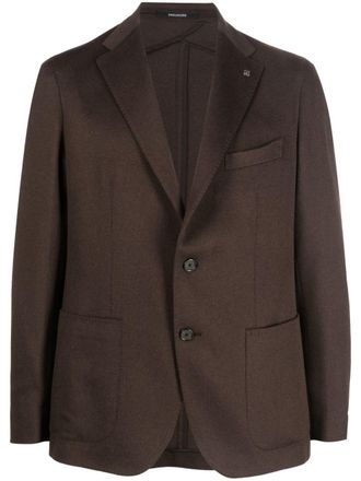 Tagliatore nocthed-collar single-breasted blazer - men - Cupro/Camel Hair - 46 - Brown