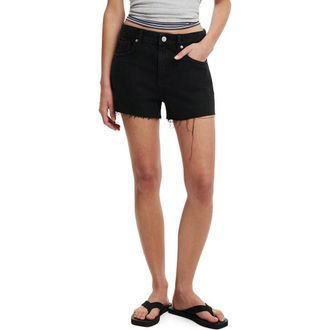 Cotton On Original Denim Cutoff Shorts in Leo Black at Nordstrom, Size 10