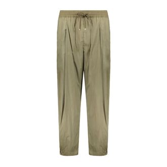 Herno Tapered Trousers, female, Green, Size: L Drawstring Elastic Waist Pants