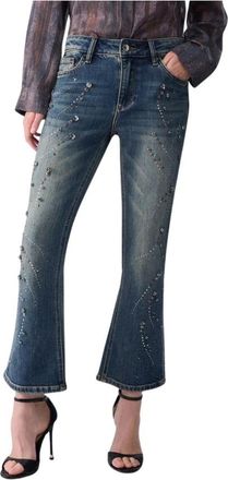 Liu Jo Cropped Flare Jeans - Dames - Cropped Jeans - Blauw - W27 - Katoen - Jeans