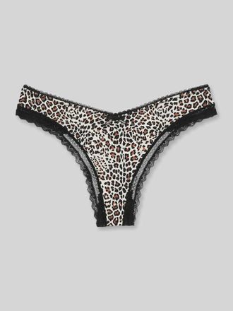 HUGO BOSS String mit Spitzenbesatz in Black, Gr&ouml;&szlig;e XL