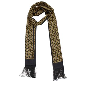 Valentino Garavani Herens Zijden Sjaal Zwart/Geel