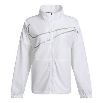 Nike (WMNS) Nike Large Woven Stand Collar Training Sports White Jacket DA0498-100