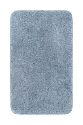 Homie Living Alfombra de ba&ntilde;o lisa de poli&eacute;ster azul gris&aacute;ceo 80x150