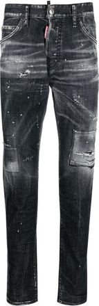 Dsquared2 1964 distressed slim-cut jeans - men - Cotton/Polyester/Elastane/Cotton - 44 - Black