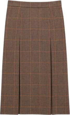 Saint Laurent Wool And Cashmere Prince Of Wales Midi Skirt Clothing