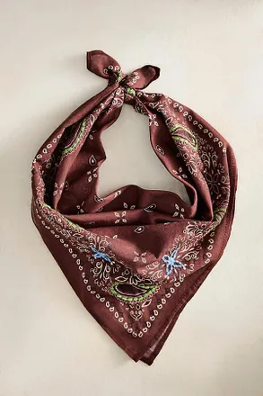 Terrain Embroidered Paisley Cotton Bandana