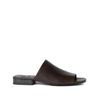 Brunello Cucinelli Brunello Cucinelli, Sliders, female, Brown, Size: 8 US Riding Calfskin Mules with Monili