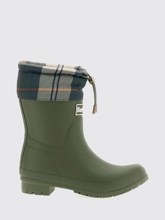 Barbour Mowbray Rubber Rain Boots with Tartan Detail and Drawstring