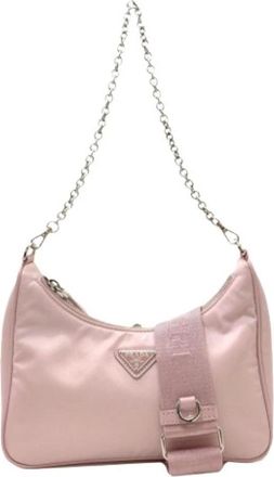 Prada Pre-owned Vintage Pouch Schoudertas - Dames - Vintage Schoudertas - Roze - ONE Size - Nylon - Vintage