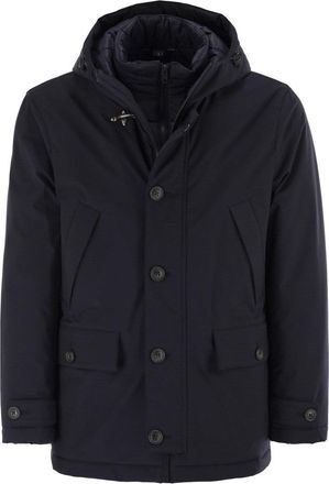 Fay Short Parka In Technical Gabardine