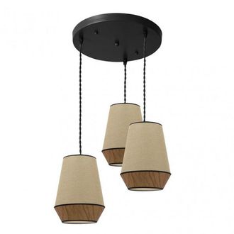 Fabrilamp Lampara De Techo Modelo Campana 3 Luces Saco/marron Regulable - Fabrilamp