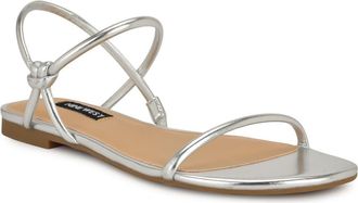 Nine West Maizy Ankle Strap Sandal in Silver at Nordstrom, Size 5.5