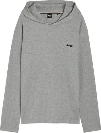 BOSS Boss Waffle Hooded Cotton-blend Sweatshirt - Grey - XL