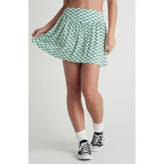 Hurley Venice Check Print Miniskirt in Windward Blue at Nordstrom Rack, Size X-Large