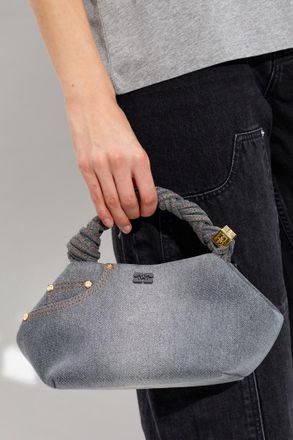 Ganni Bou Small Handheld Bag, Womens, Grey