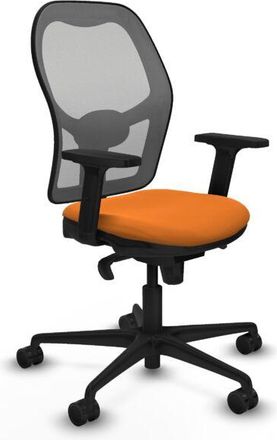 Piqueras y Crespo Piqueras Y Crespo - Jorquera Sincro Malla Gris Similpiel Naranja Brazos 2d Base Nailon Ruedas 65mm Nailon