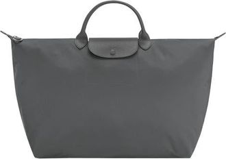 Longchamp Large Le Pliage Recycled Polyamide Travel Bag in Anthracite at Nordstrom