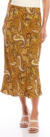 Karen Kane Paisley Midi Skirt in Yellow at Nordstrom Rack, Size X-Small
