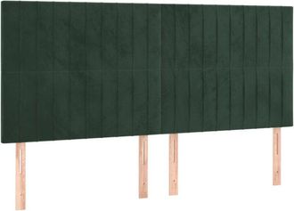 vidaXL Cabeceros 4 Unidades De Terciopelo Verde Oscuro 90x5x78/88 Cm Vidaxl