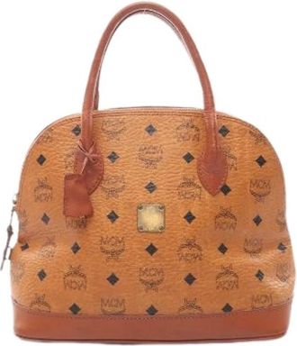MCM Pre-owned Visetos Leren Handtas - Dames - Vintage Handtas - Bruin - ONE Size - Leer - Vintage