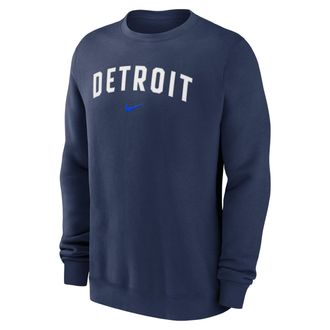 Nike Detroit Tigers 2-Hit Nike Mens MLB Pullover Crew in Blue | NKPU44BDG-JST