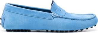 Scarosso Michael suede penny loafers - men - Calf Leather/Calf Suede/Rubber - 43 1/2 - Blue