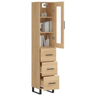 Berkfield Home Highboard Sonoma Oak 34.5x34x180 cm Engineered Wood in Light Brown