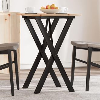 vidaXL Mesa De Comedor Marco X Madera Maciza Pino Y Acero 50x50x75 Cm Vidaxl