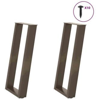 vidaXL Vidaxl - Patas Para Consola En Forma De U (2 Unidades, Acero Natural, 28 X 72-73 Cm)