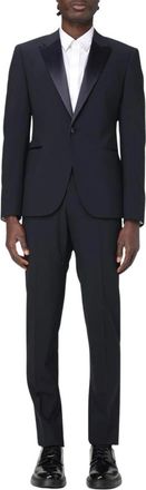 Emporio Armani Stijlvol Tweedelig Formeel Pak - Heren - Business pakken - Blauw - 2XL - Tweed - Kostuums