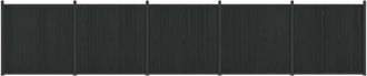 vidaXL Panel De Valla 5 Uds. 880 X 186,5 Cm Wpc Y Aluminio Negro Vidaxl