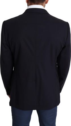 Dolce & Gabbana Dark Blue Wool Stretch Men Coat MARTINI Mens Blazer