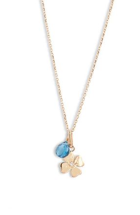 Anzie x Mel Soldera Clover Charm Necklace in Blue at Nordstrom, Size 17