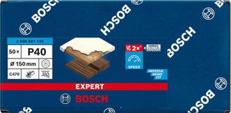 Bosch Lijas Expert C470 Multiperforadas Para Lijadoras Excentricas De 150mm Del Grano 40 Tama&ntilde;o Del Grano 40 Unidad De Embalaje 50 Unidades