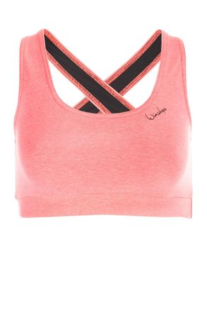Winshape Sport-Bustier WINSHAPE WVR4, Damen, Gr. XS, rot (neon coral), Obermaterial: 48% Baumwolle, 48% Polyester, 4% Elasthan, BHs Sport-Bustier, mit offenem 