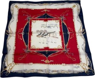 Celine Pre-owned Scarves, female, Multicolor, Size: ONE SIZE Pre-owned Vintage Silk Scarf