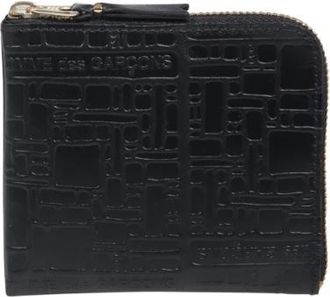 Comme Des Garçons Wallets & Cardholders, male, Black, Size: ONE SIZE Embossed Logo Zip Wallet
