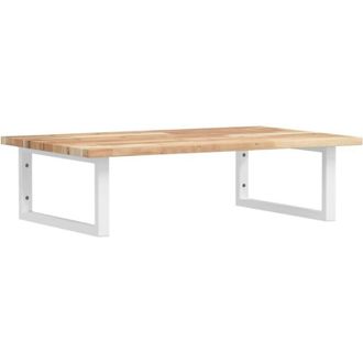 vidaXL Estante De Lavabo De Pared Acero Y Madera Maciza De Acacia Vidaxl