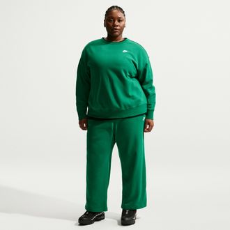 Nike Womens Nike Sportswear Club Fleece Mid-Rise Wide-Leg Sweatpants (Plus Size) in Brown | FB7262-214