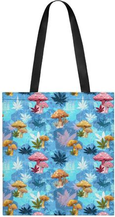 Generic Mushrooms Weed Leaf Tote Bag for Women Men Shoulder Bags Purses Pouch Handbags