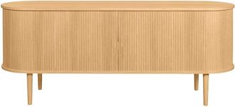 Miliboo Credenza con ante scorrevoli impiallacciatura rovere e massello di rovere L160 cm epic