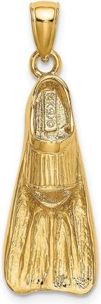 Diamond2Deal 14k Yellow Gold 3-D Scuba Flipper Charm