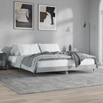 vidaXL Vidaxl - Estructura De Cama Madera De Ingenier&iacute;a Gris Hormig&oacute;n 120x200cm
